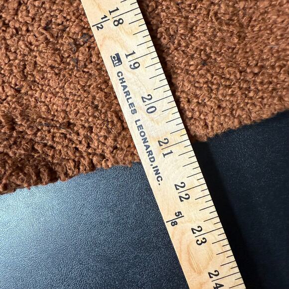 AMERICAN EAGLE M Hooded Pullover Sweater Crop Comfy Cozy Rust Brown Boucle Knit - Picture 5 of 8